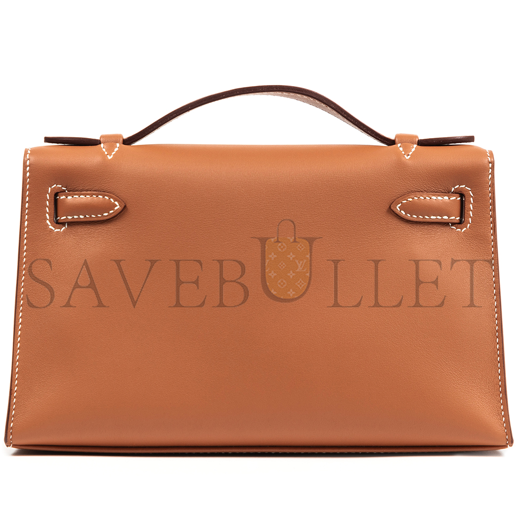 H**mes gold swift kelly pochette gold hardware (22*14*7cm)